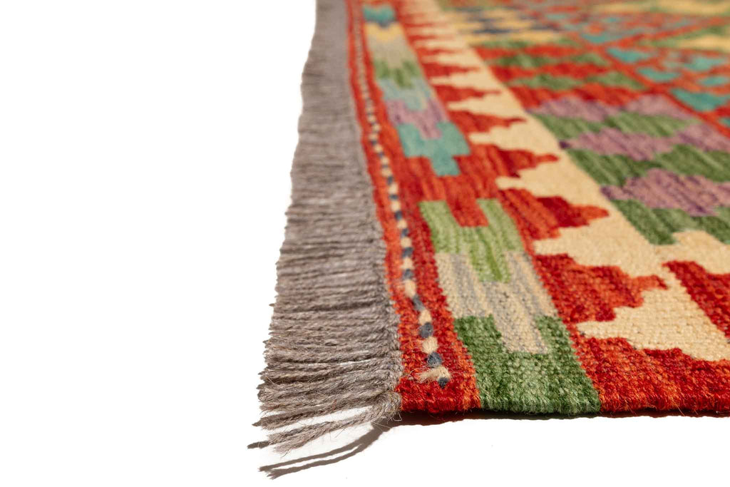 Afghanischer Kelim – 197 × 152 cm – handgewebt aus Schurwolle