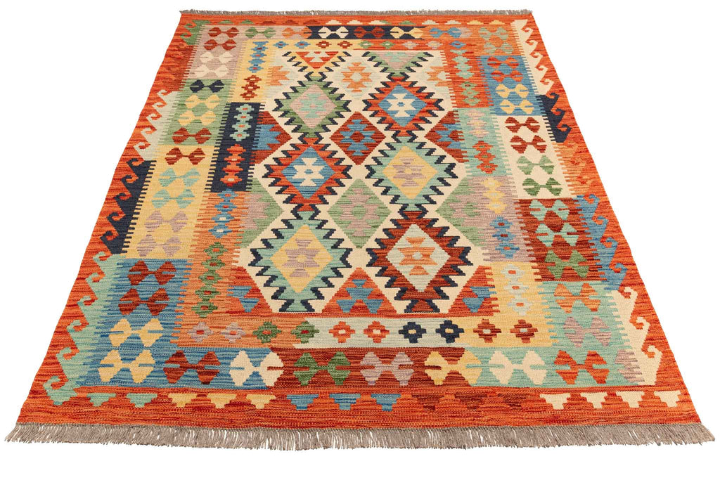 Afghanischer Kelim – 192 × 149 cm – handgewebt aus Schurwolle