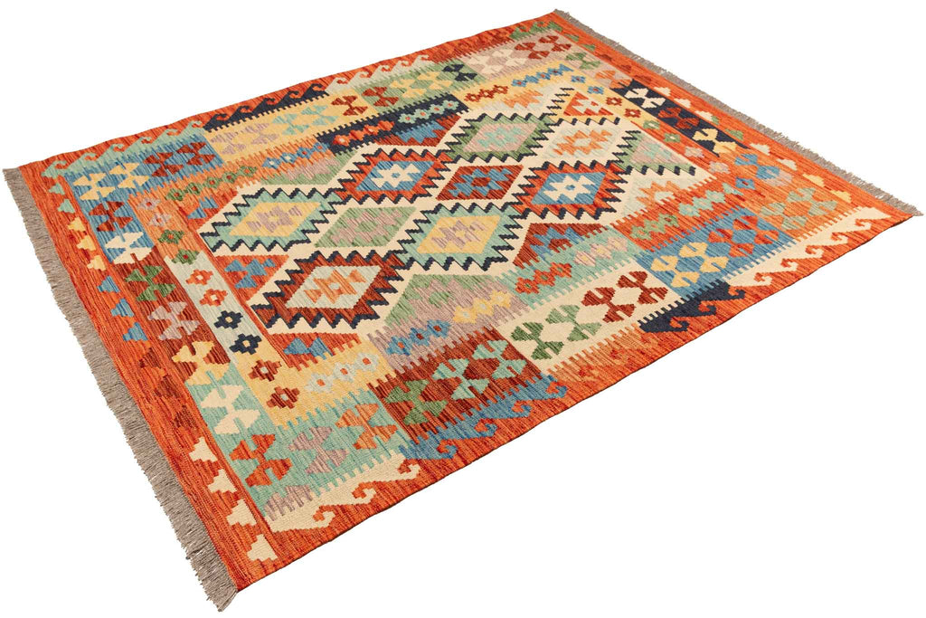 Afghanischer Kelim – 192 × 149 cm – handgewebt aus Schurwolle