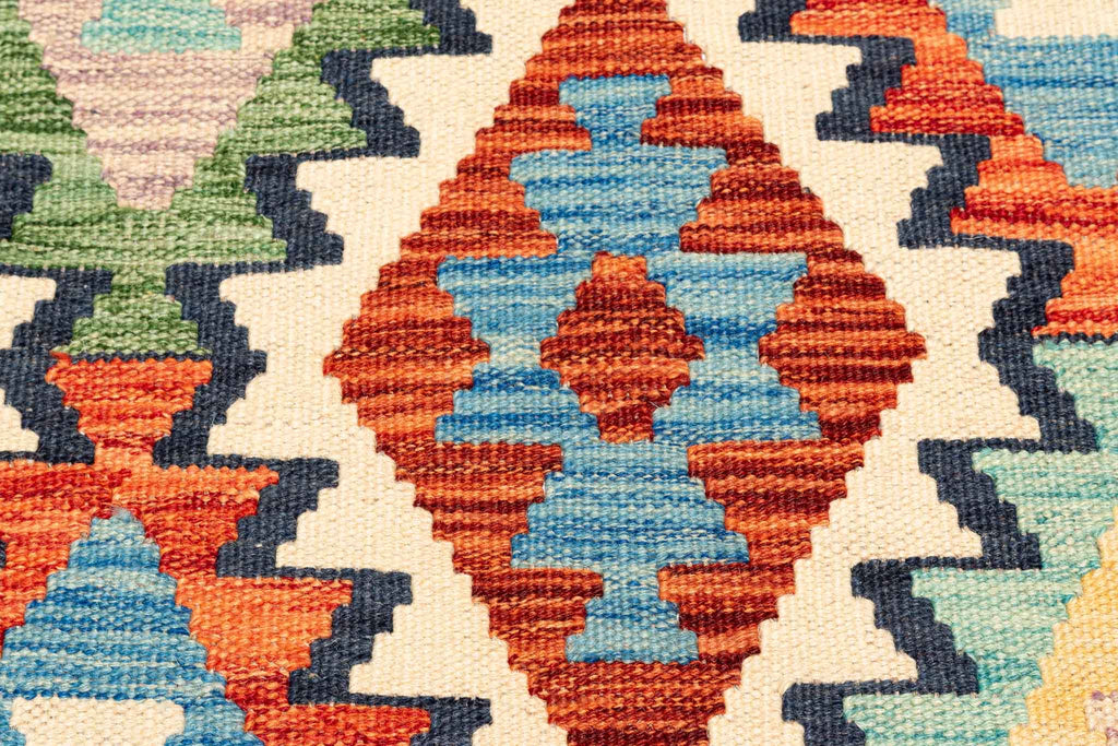 Afghanischer Kelim – 192 × 149 cm – handgewebt aus Schurwolle