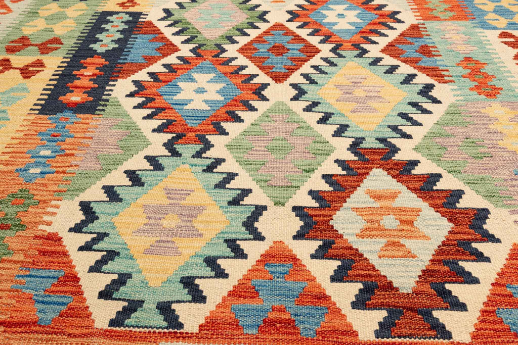 Afghanischer Kelim – 192 × 149 cm – handgewebt aus Schurwolle