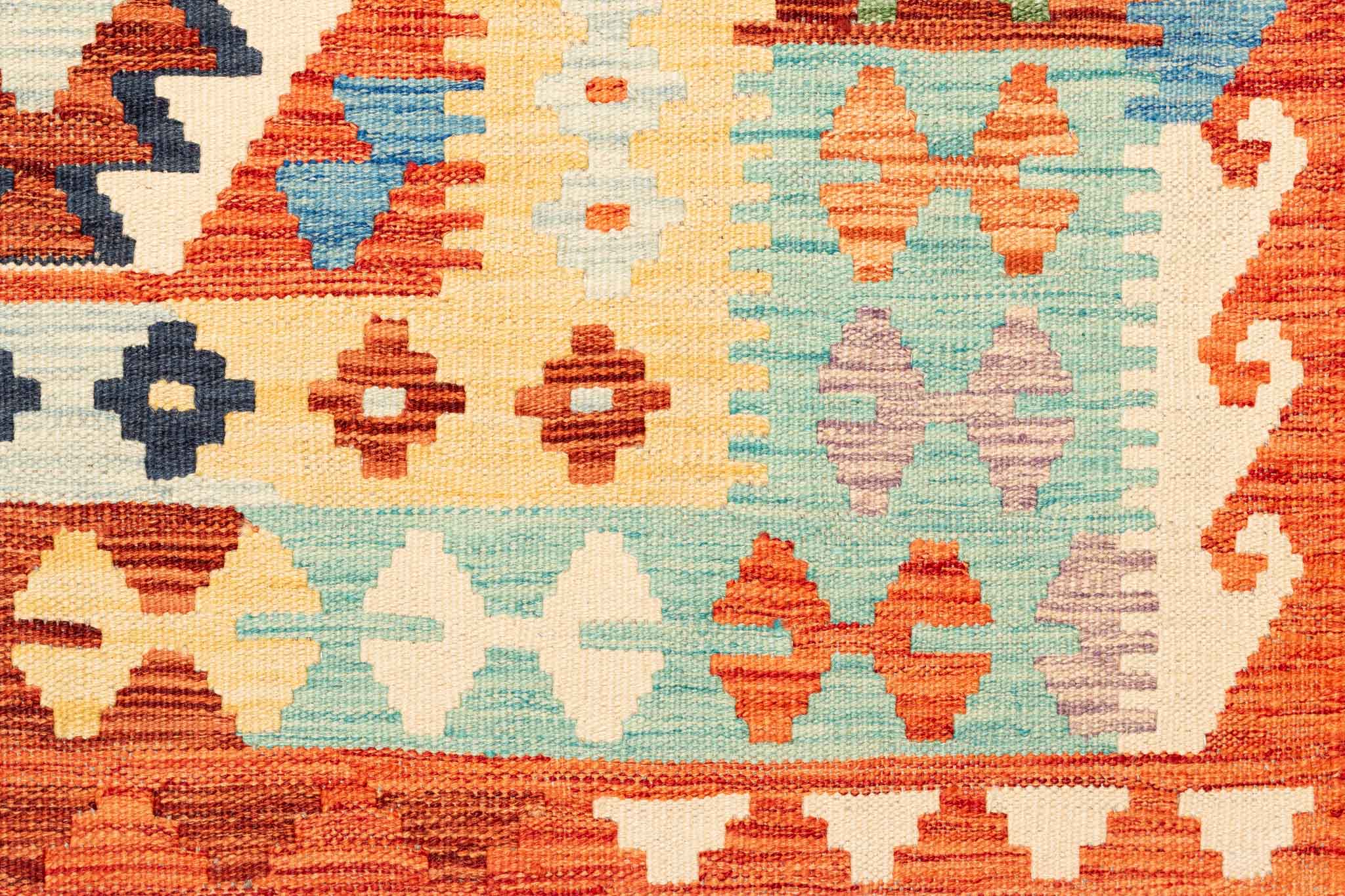 Afghanischer Kelim – 192 × 149 cm – handgewebt aus Schurwolle