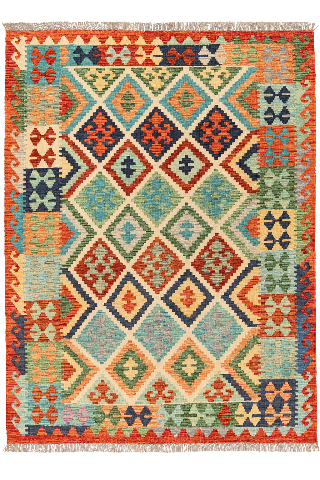 Afghanischer Kelim – 200 × 148 cm – handgewebt aus Schurwolle