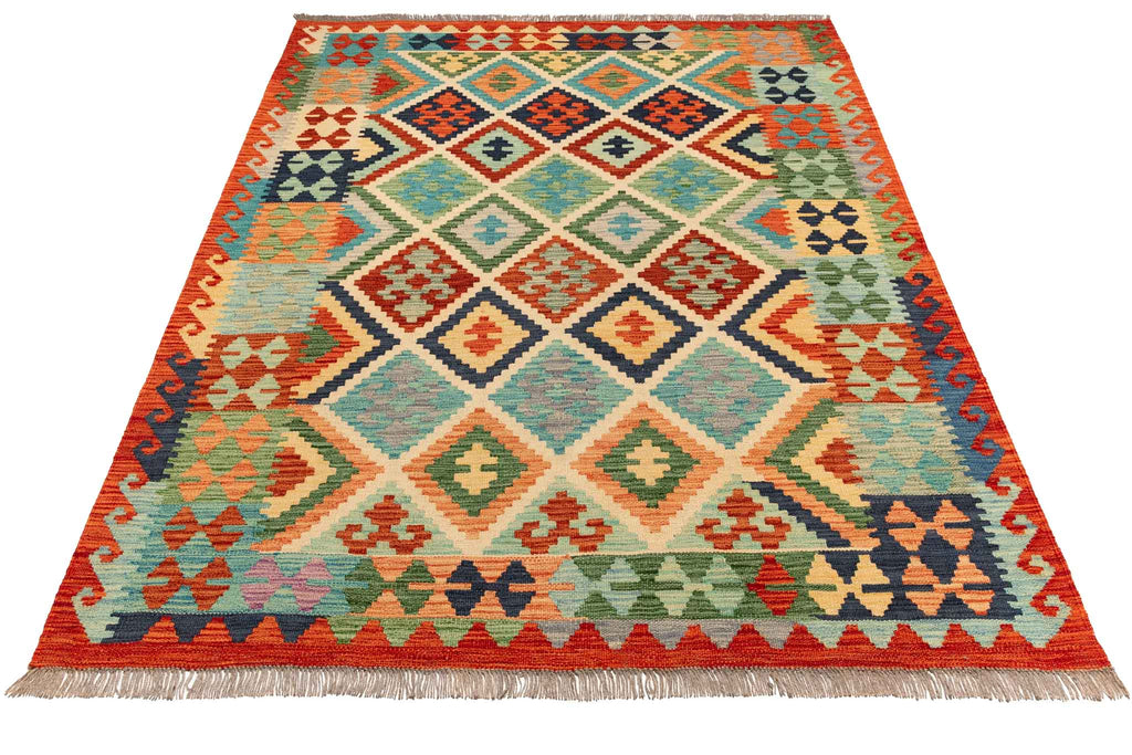 Afghanischer Kelim – 200 × 148 cm – handgewebt aus Schurwolle