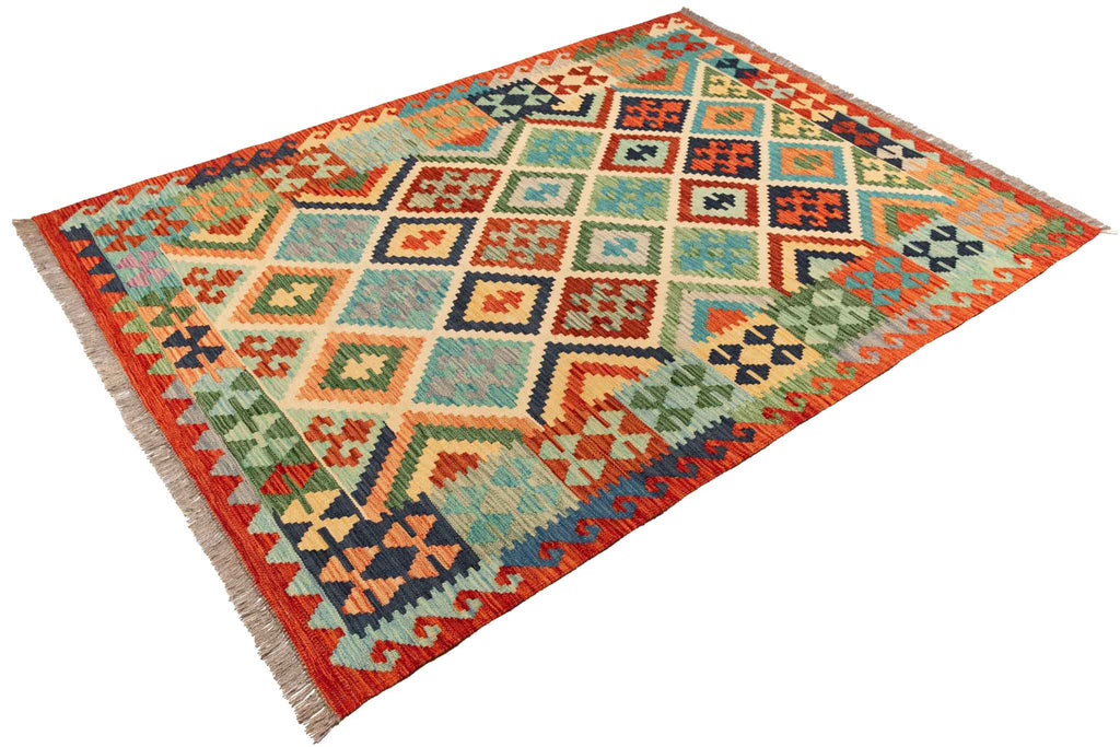 Afghanischer Kelim – 200 × 148 cm – handgewebt aus Schurwolle