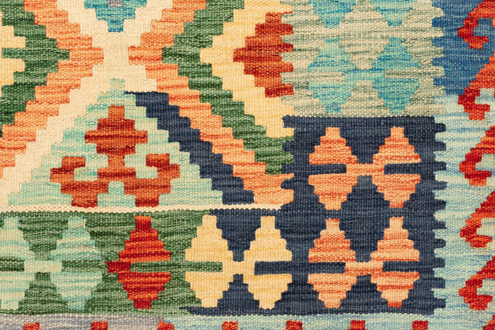Afghanischer Kelim – 200 × 148 cm – handgewebt aus Schurwolle