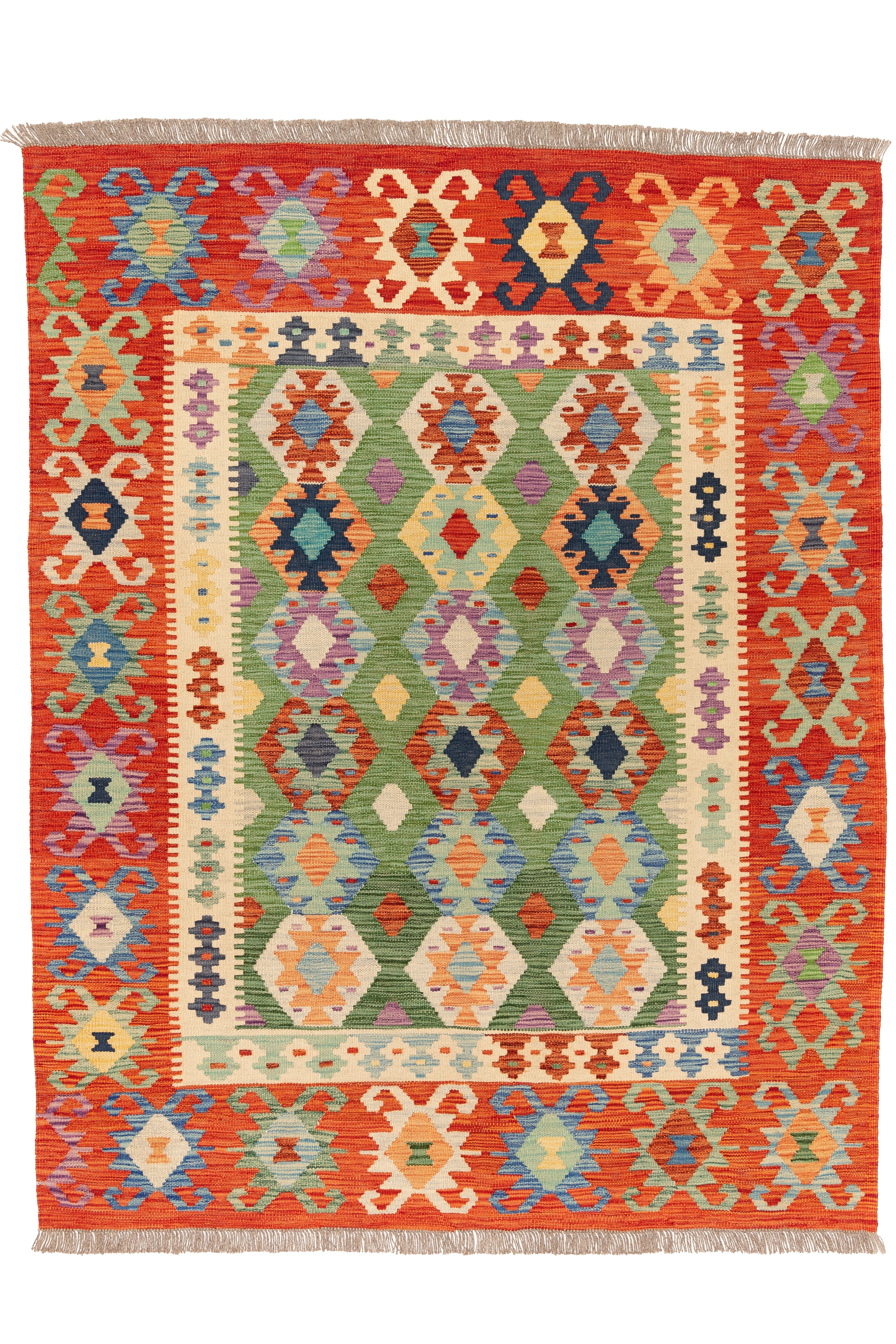 Afghanischer Kelim – 194 × 150 cm – handgewebt aus Schurwolle