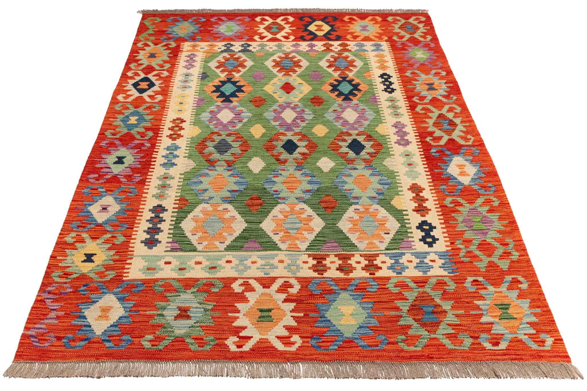 Afghanischer Kelim – 194 × 150 cm – handgewebt aus Schurwolle