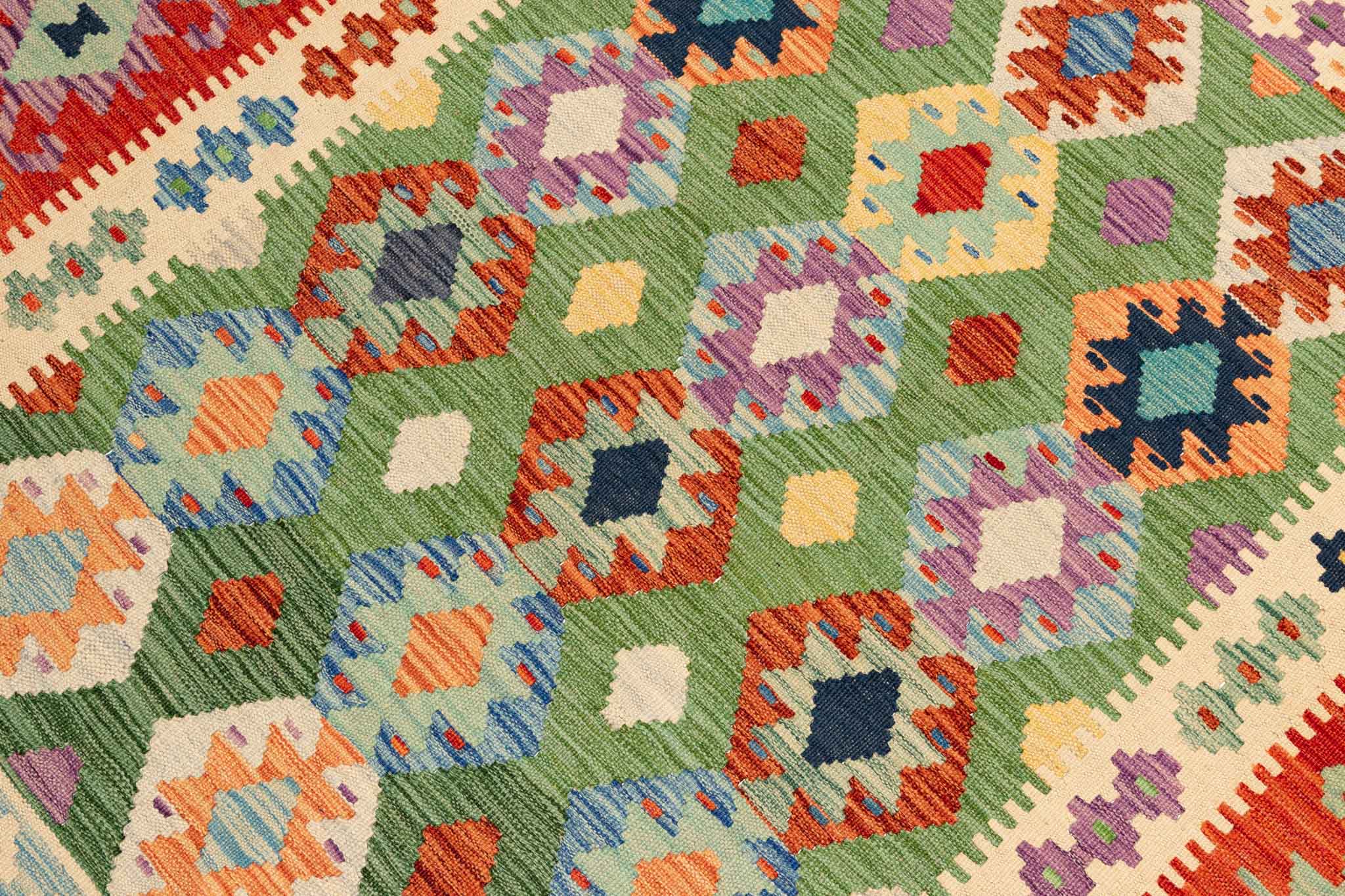 Afghanischer Kelim – 194 × 150 cm – handgewebt aus Schurwolle