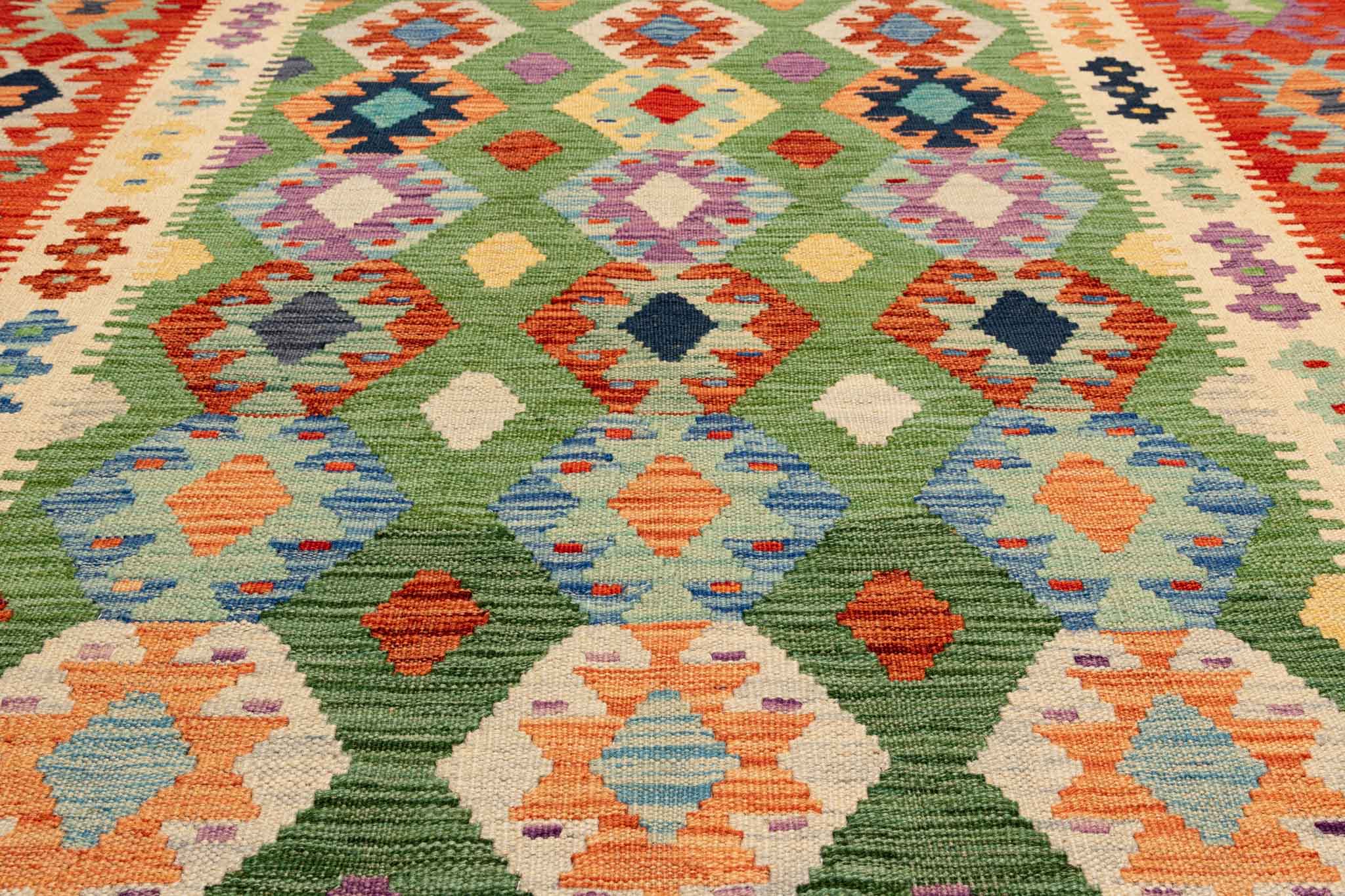 Afghanischer Kelim – 194 × 150 cm – handgewebt aus Schurwolle