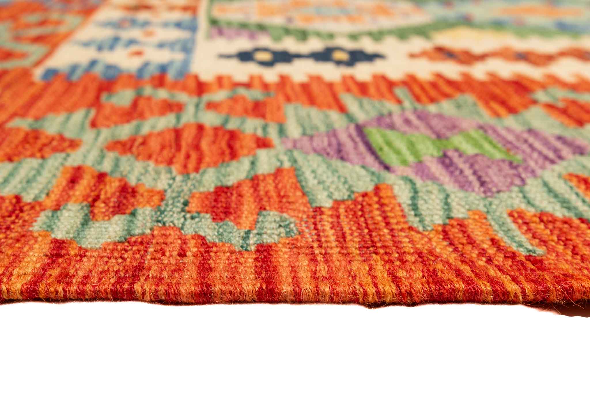 Afghanischer Kelim – 194 × 150 cm – handgewebt aus Schurwolle