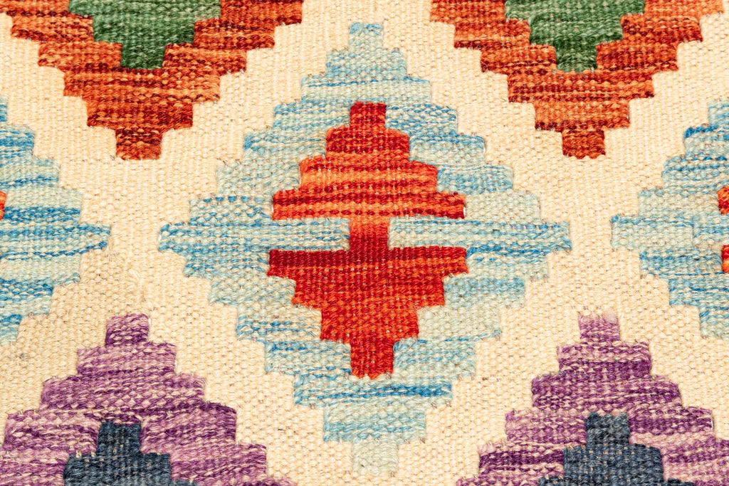 Handgewebter Kelim-Teppich aus Schurwolle, 160 × 208 cm