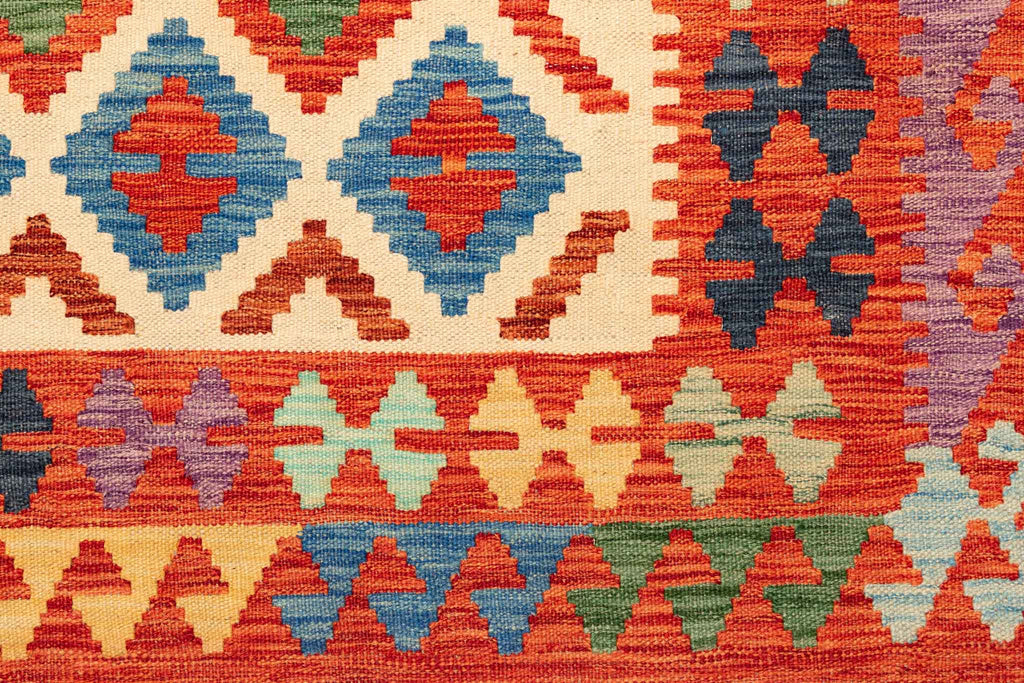 Handgewebter Kelim-Teppich aus Schurwolle, 160 × 208 cm