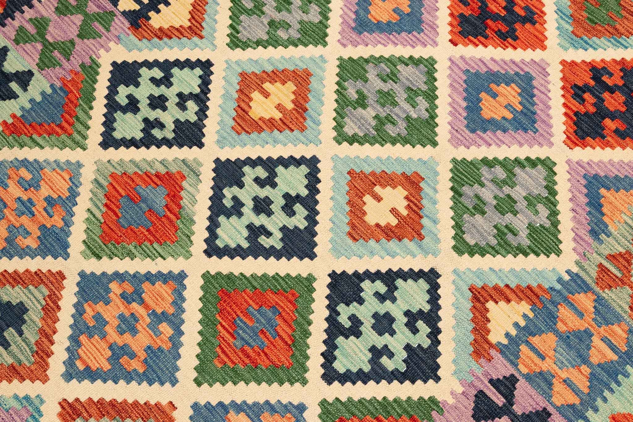 Afghanischer Kelim – 200 × 150 cm – handgewebt aus Schurwolle