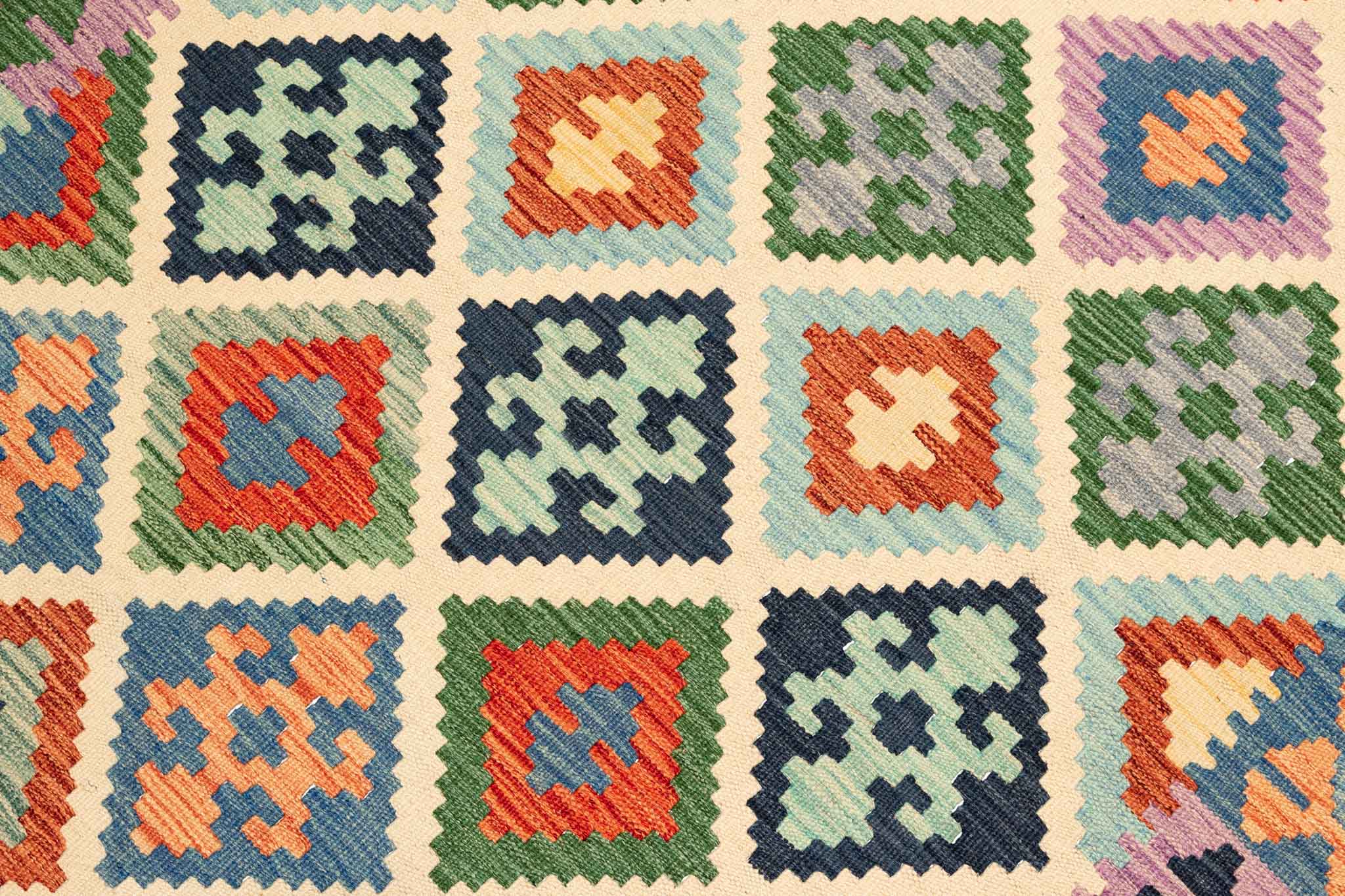 Afghanischer Kelim – 200 × 150 cm – handgewebt aus Schurwolle