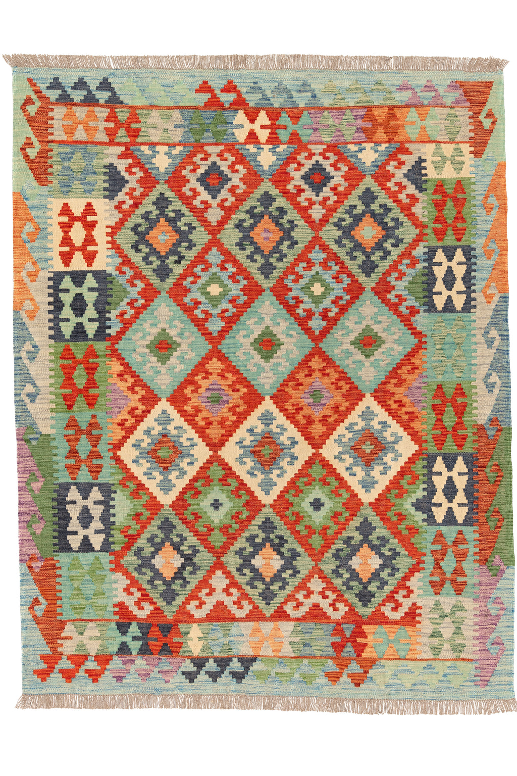 Afghanischer Kelim – 197 × 154 cm – handgewebt aus Schurwolle