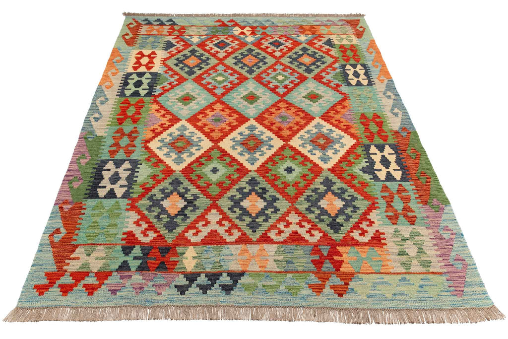 Afghanischer Kelim – 197 × 154 cm – handgewebt aus Schurwolle