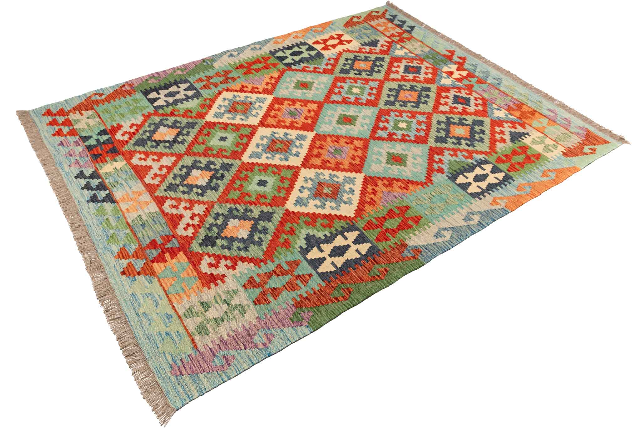 Afghanischer Kelim – 197 × 154 cm – handgewebt aus Schurwolle