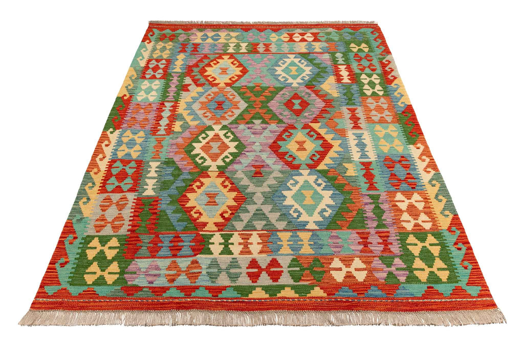 Afghanischer Kelim – 200 × 151 cm – handgewebt aus Schurwolle