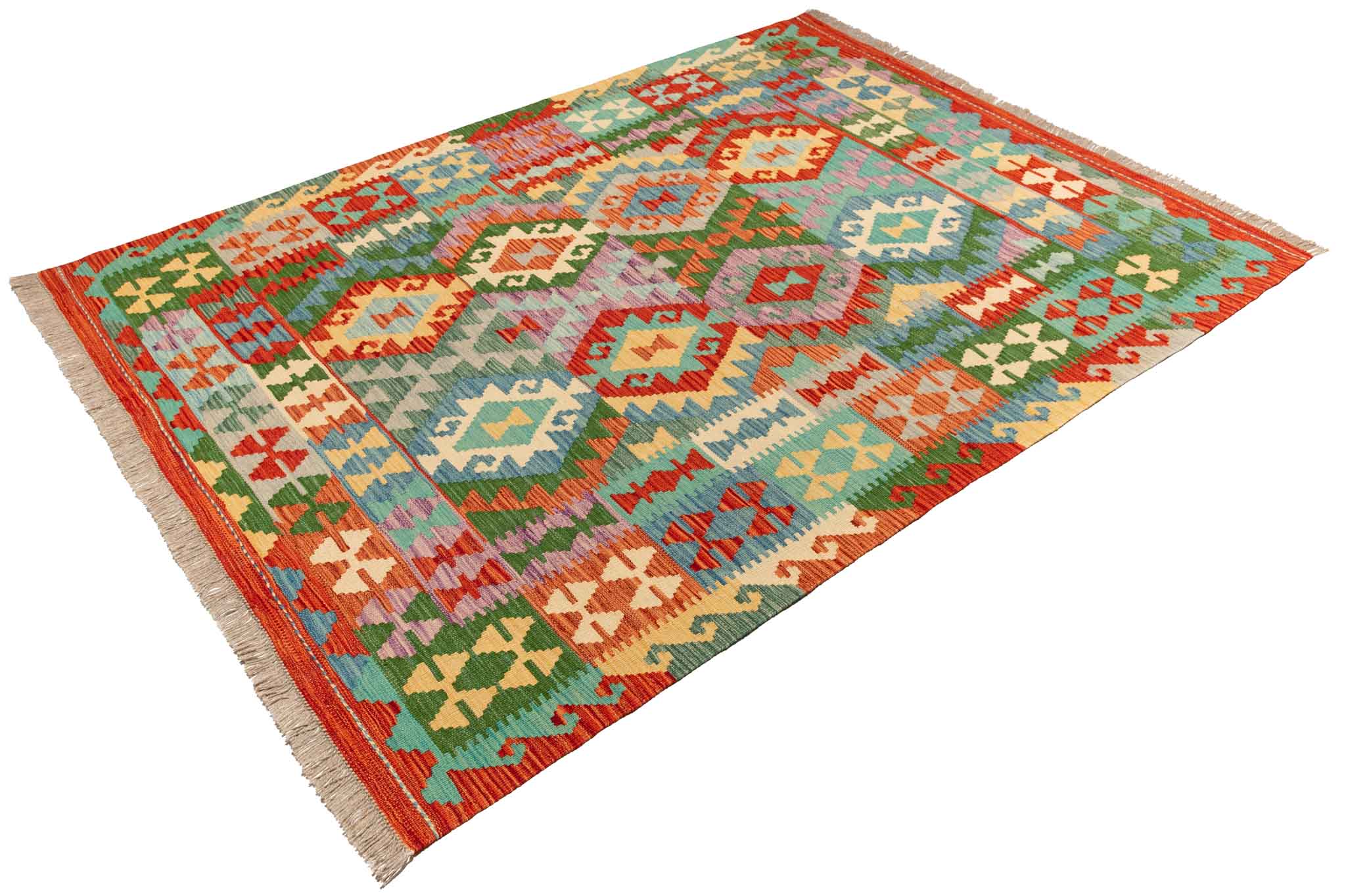 Afghanischer Kelim – 200 × 151 cm – handgewebt aus Schurwolle