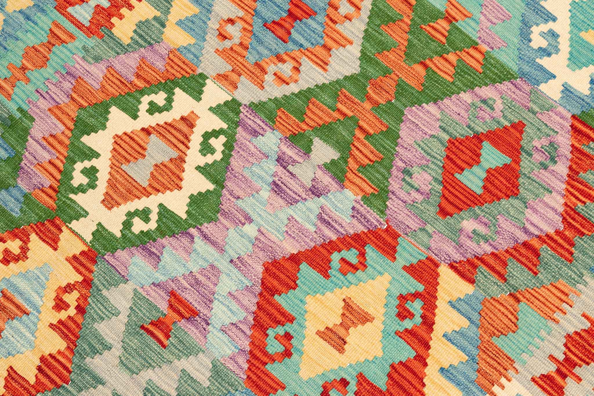 Afghanischer Kelim – 200 × 151 cm – handgewebt aus Schurwolle