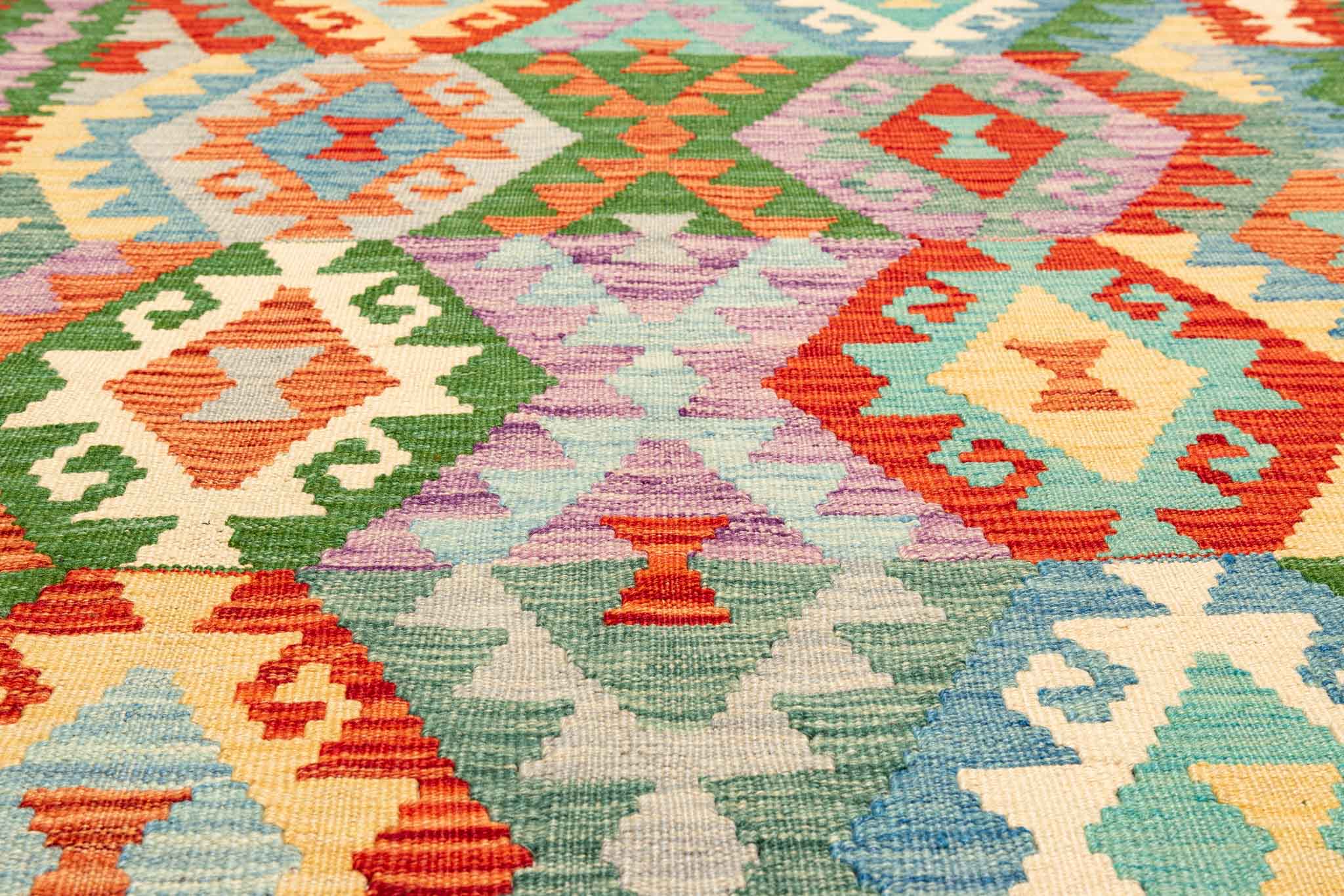 Afghanischer Kelim – 200 × 151 cm – handgewebt aus Schurwolle