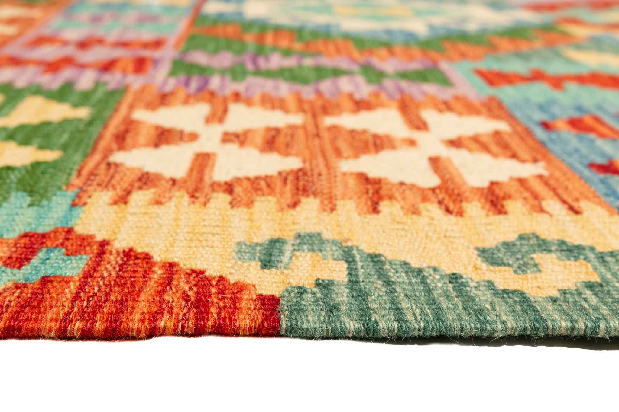 Afghanischer Kelim – 200 × 151 cm – handgewebt aus Schurwolle