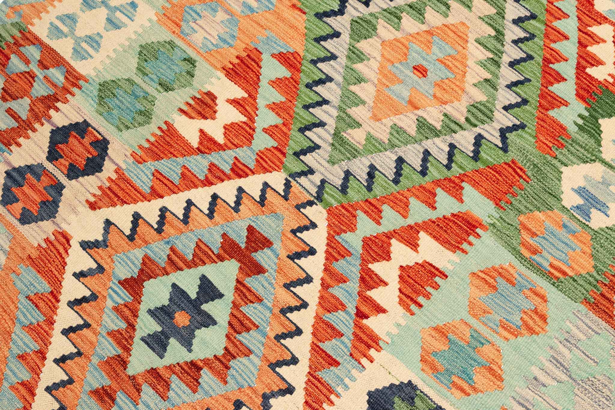 Afghanischer Kelim – 193 × 146 cm – handgewebt aus Schurwolle