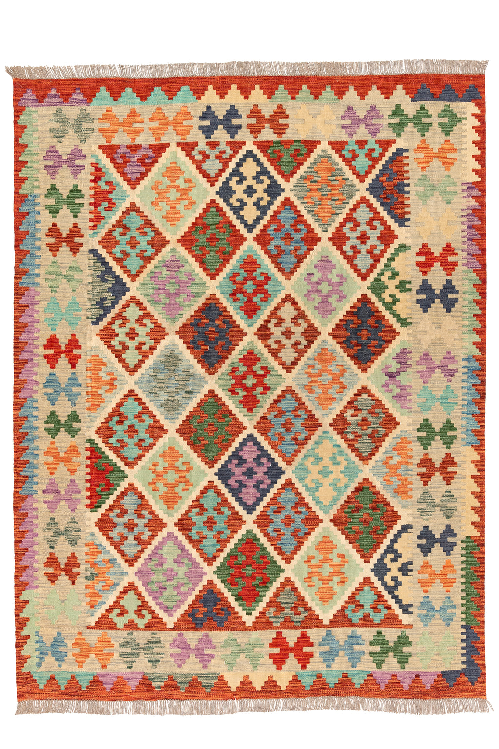 Afghanischer Kelim – 200 × 150 cm – handgewebt aus Schurwolle