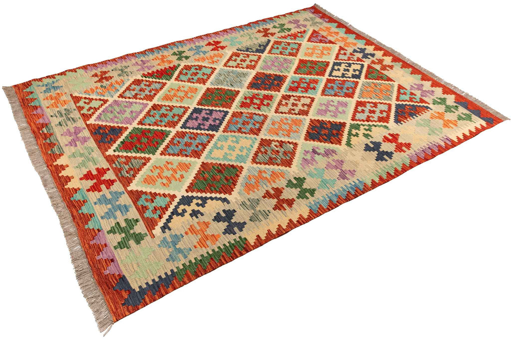 Afghanischer Kelim – 200 × 150 cm – handgewebt aus Schurwolle