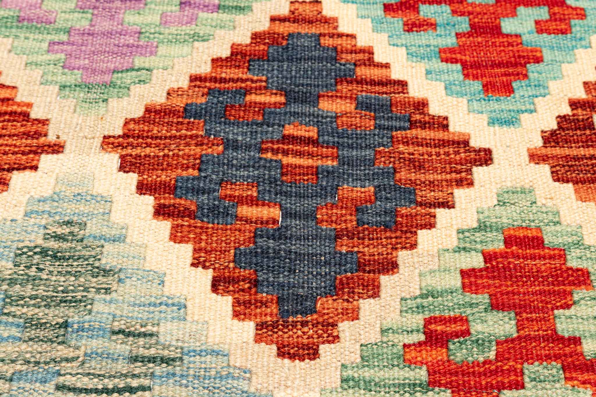Afghanischer Kelim – 200 × 150 cm – handgewebt aus Schurwolle