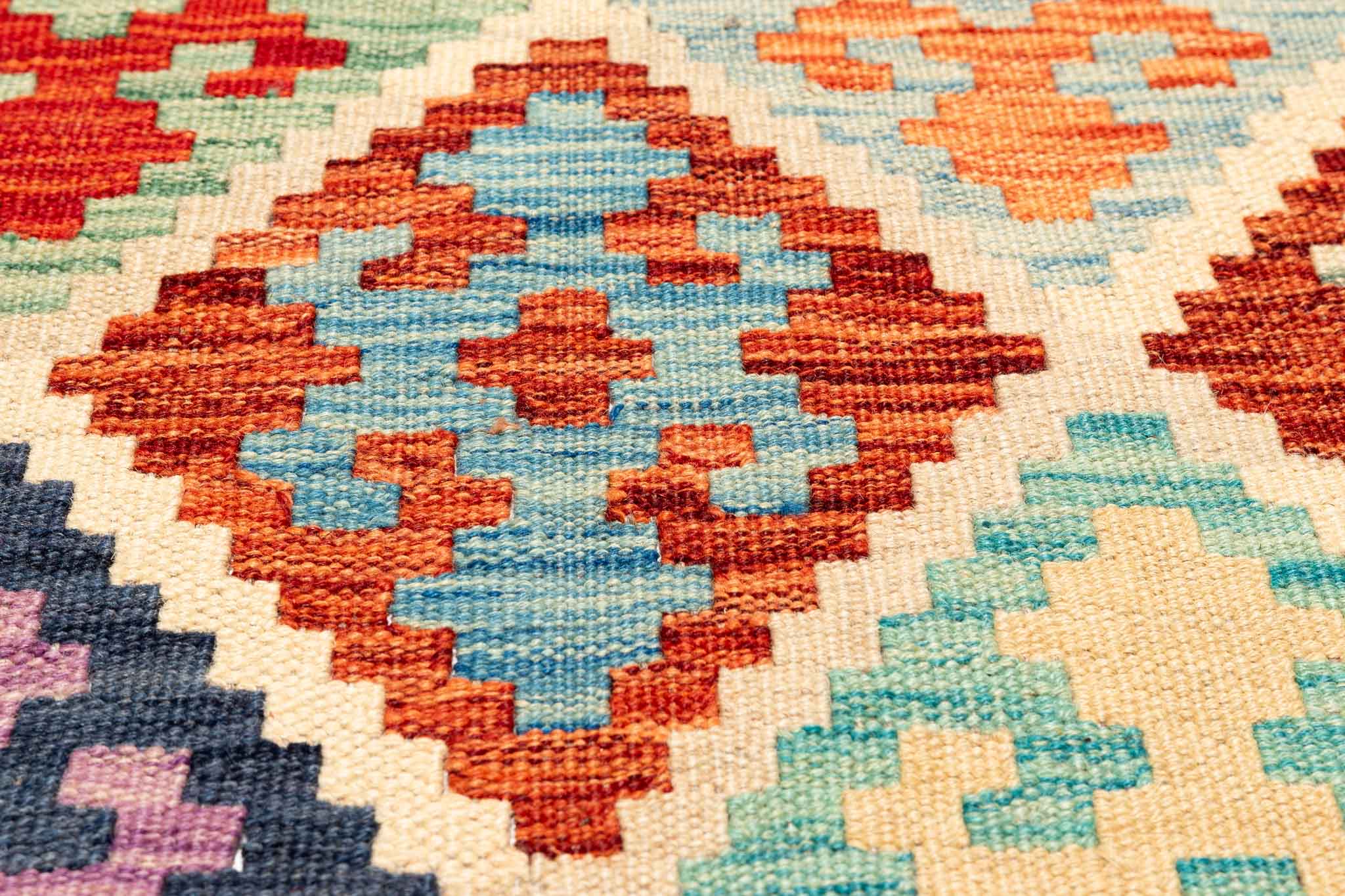 Afghanischer Kelim – 200 × 150 cm – handgewebt aus Schurwolle