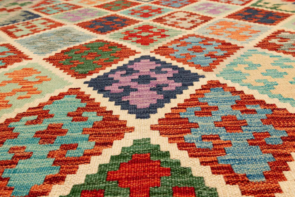 Afghanischer Kelim – 200 × 150 cm – handgewebt aus Schurwolle