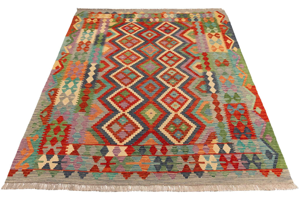 Afghanischer Kelim – 200 × 152 cm – handgewebt aus Schurwolle