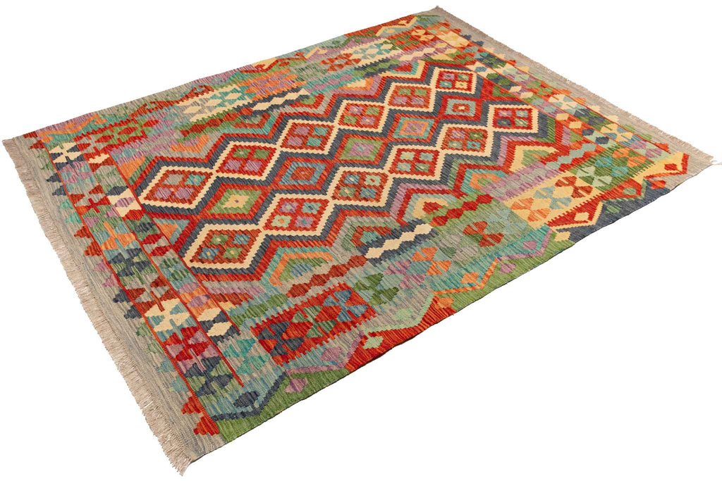 Afghanischer Kelim – 200 × 152 cm – handgewebt aus Schurwolle