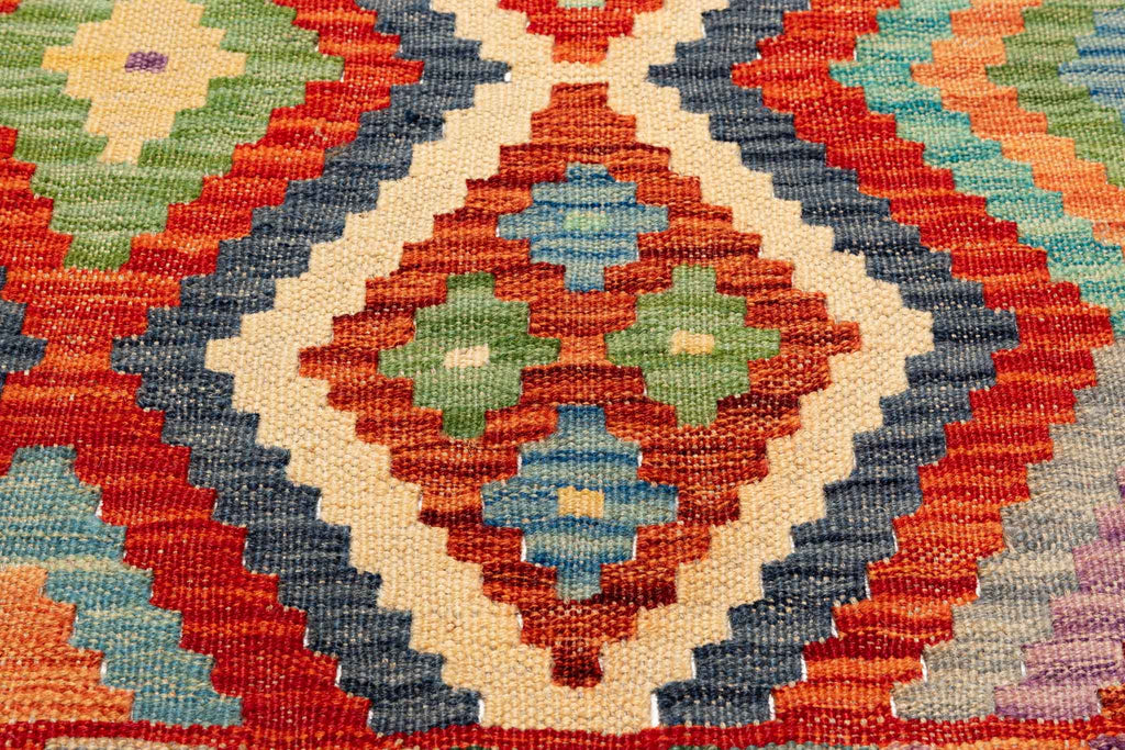 Afghanischer Kelim – 200 × 152 cm – handgewebt aus Schurwolle