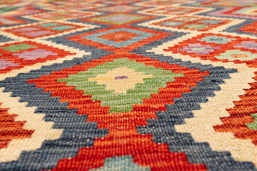 Afghanischer Kelim – 200 × 152 cm – handgewebt aus Schurwolle