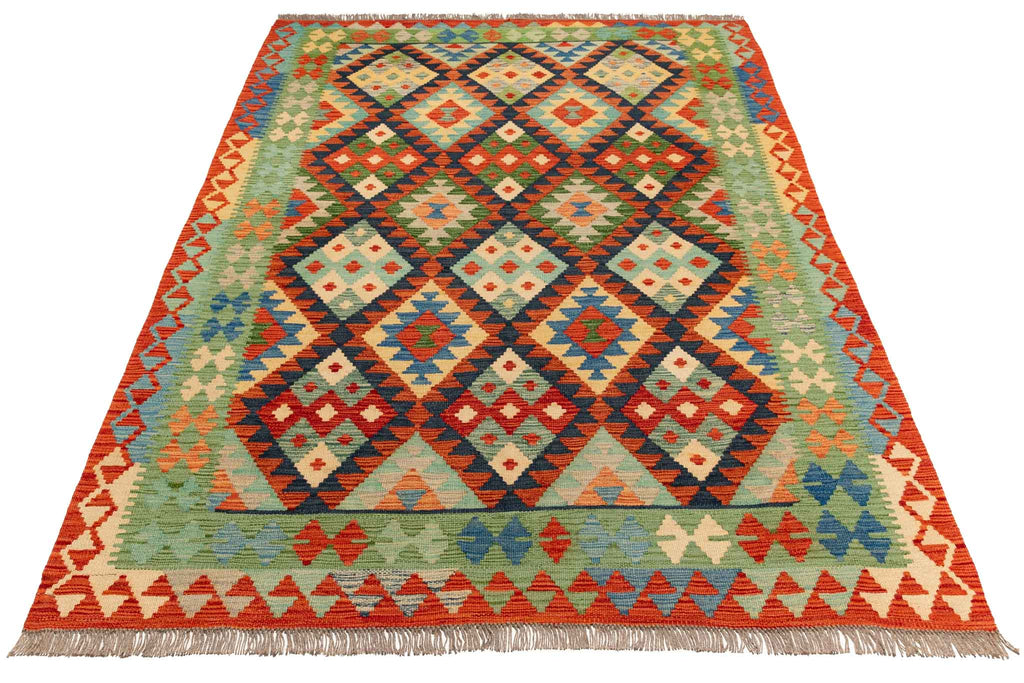 Afghanischer Kelim – 207 × 150 cm – handgewebt aus Schurwolle