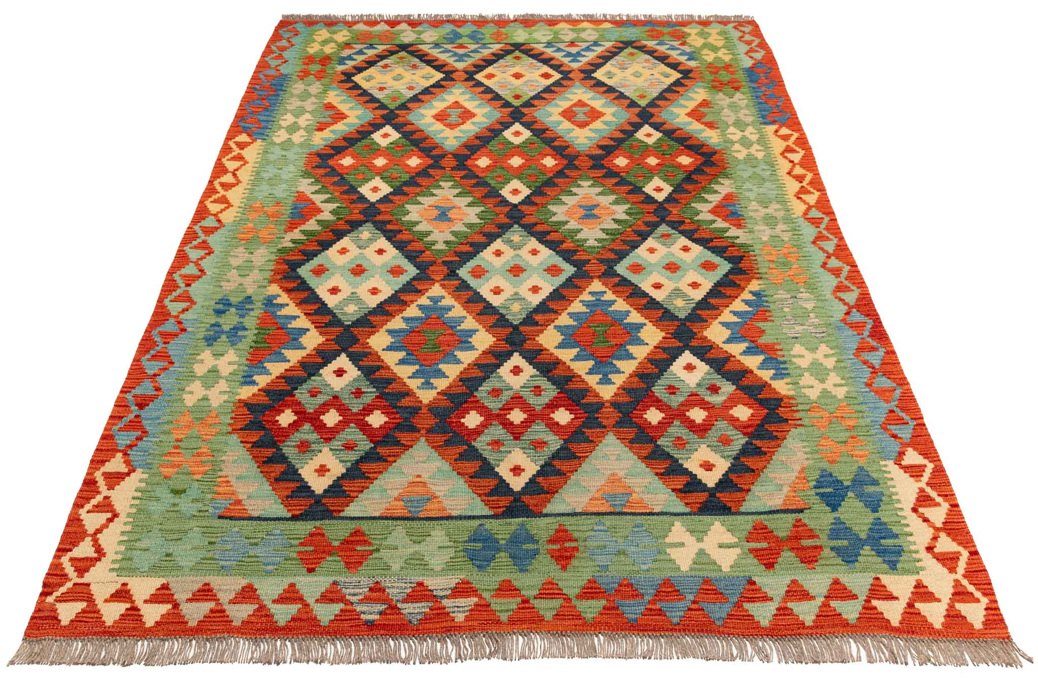 Afghanischer Kelim – 207 × 150 cm – handgewebt aus Schurwolle