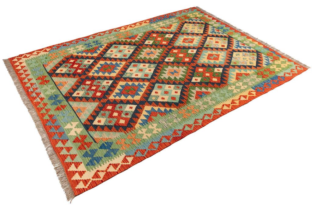 Afghanischer Kelim – 207 × 150 cm – handgewebt aus Schurwolle