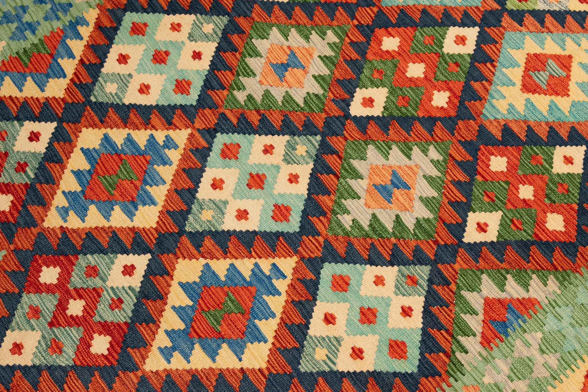 Afghanischer Kelim – 207 × 150 cm – handgewebt aus Schurwolle