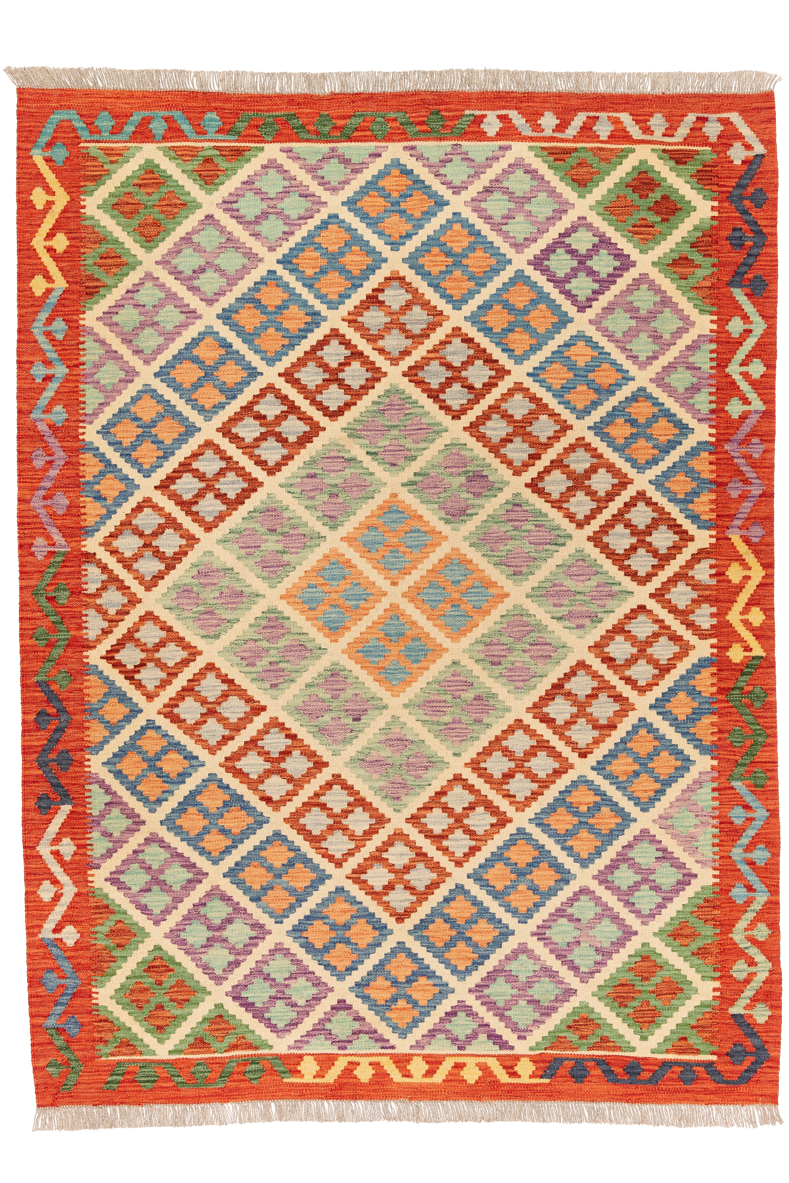 Afghanischer Kelim – 198 × 148 cm – handgewebt aus Schurwolle