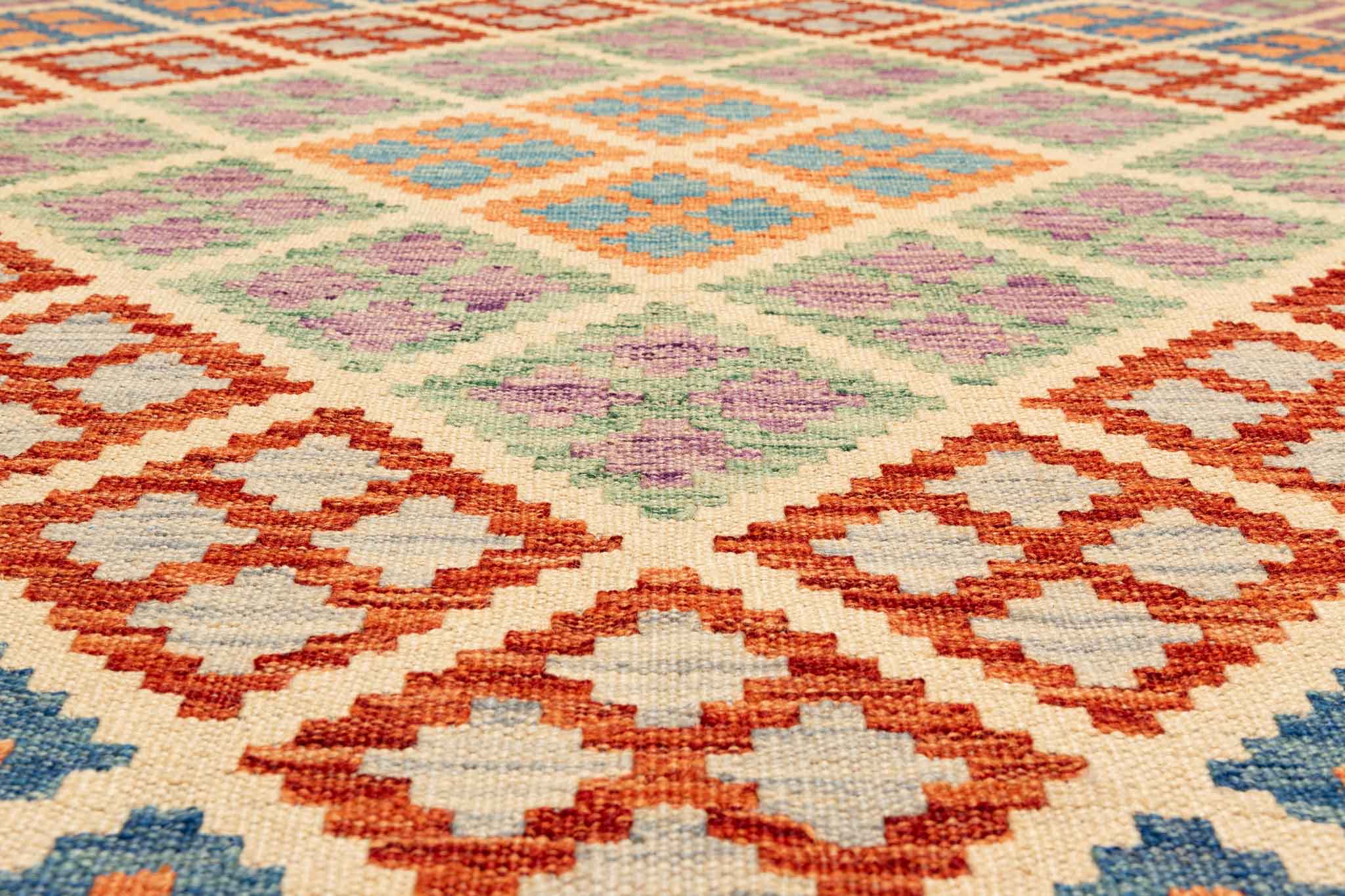 Afghanischer Kelim – 198 × 148 cm – handgewebt aus Schurwolle