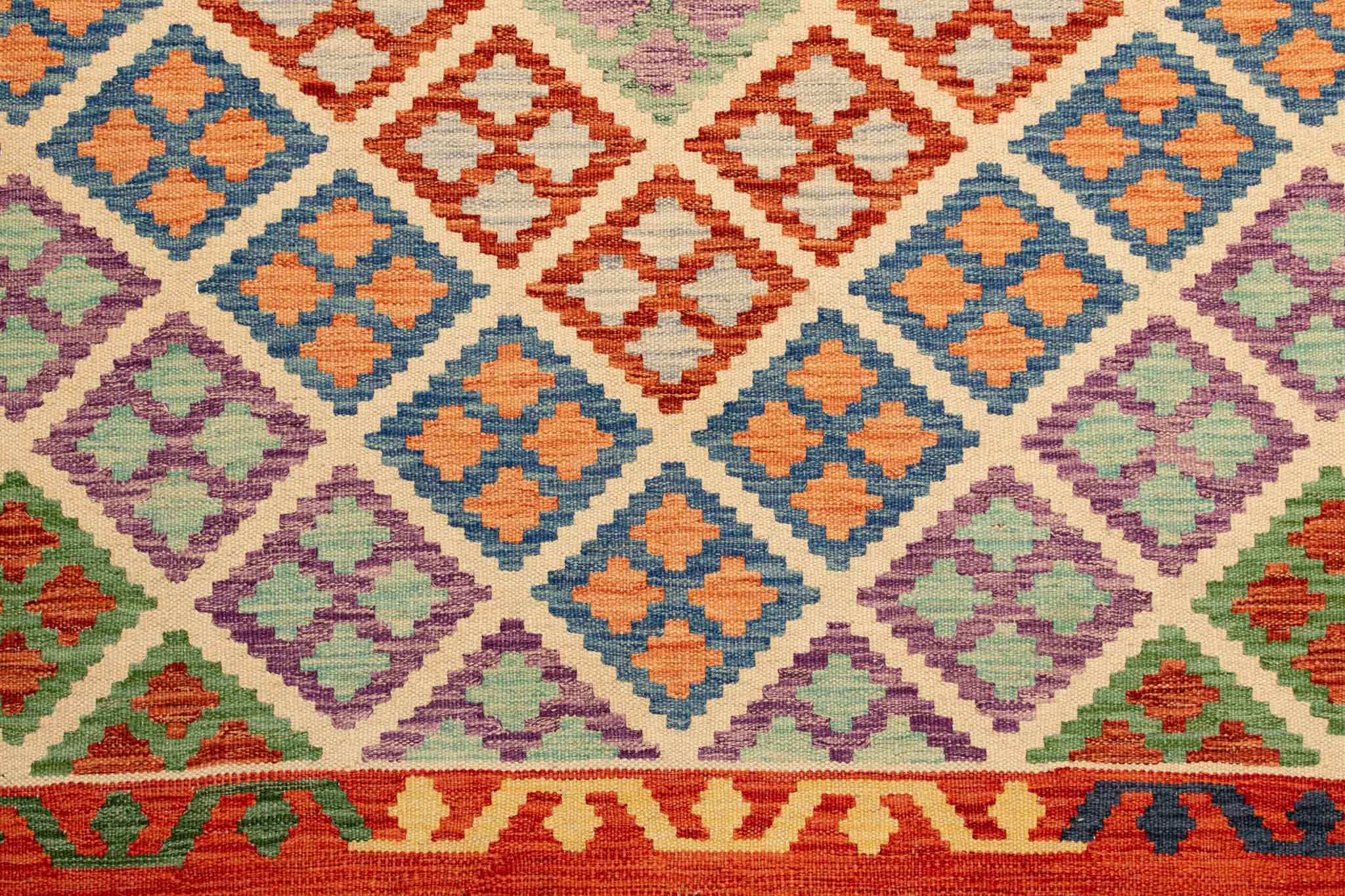 Afghanischer Kelim – 198 × 148 cm – handgewebt aus Schurwolle