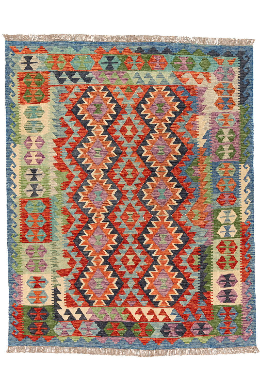 Afghanischer Kelim – 191 × 152 cm – handgewebt aus Schurwolle