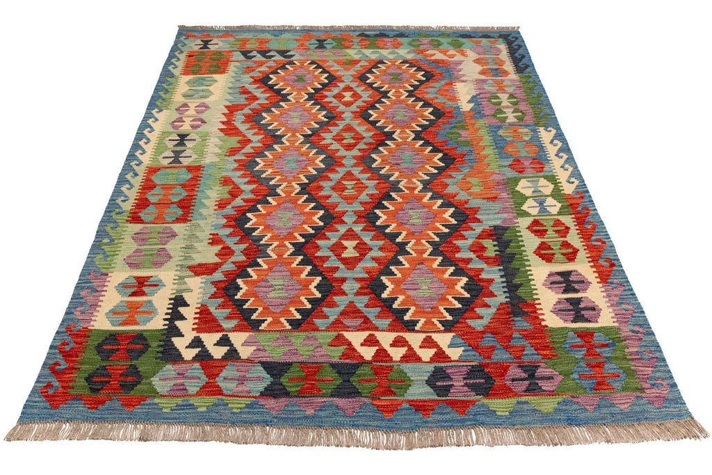 Afghanischer Kelim – 191 × 152 cm – handgewebt aus Schurwolle