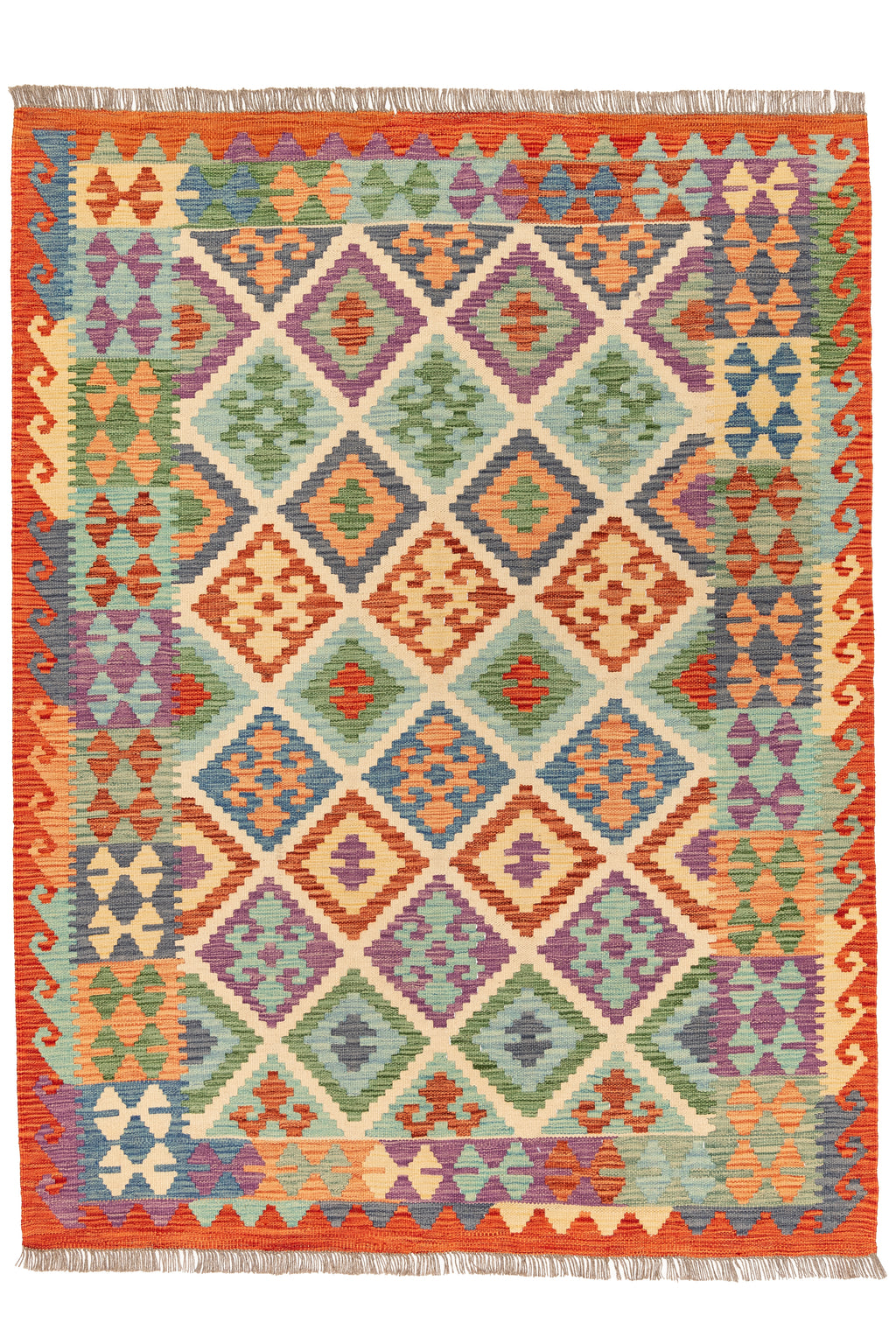 Afghanischer Kelim – 200 × 150 cm – handgewebt aus Schurwolle