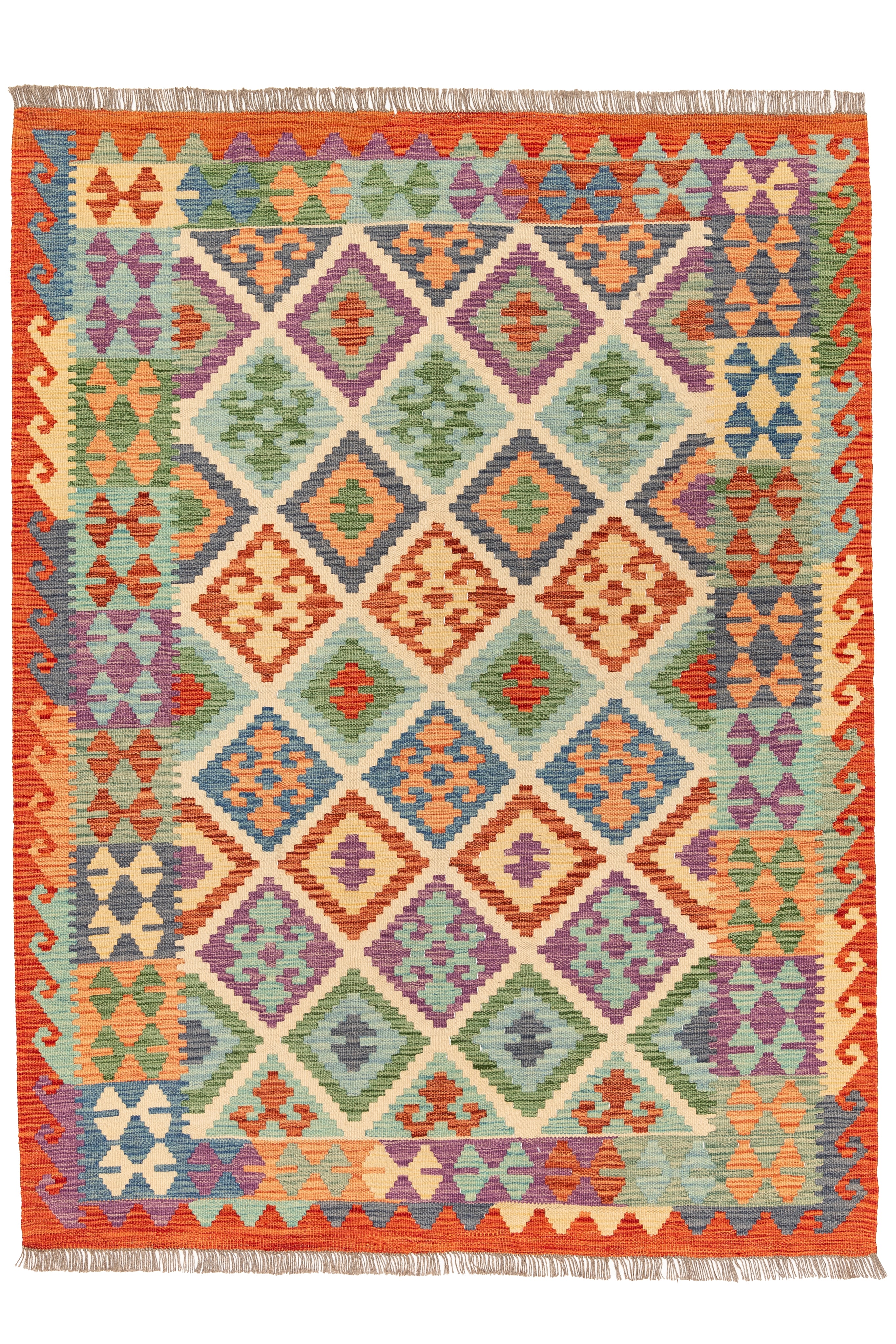 Afghanischer Kelim – 200 × 150 cm – handgewebt aus Schurwolle