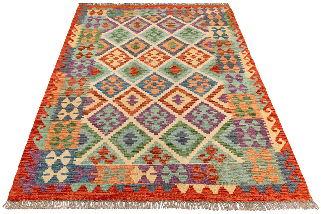 Afghanischer Kelim – 200 × 150 cm – handgewebt aus Schurwolle