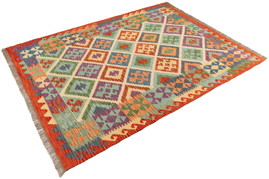 Afghanischer Kelim – 200 × 150 cm – handgewebt aus Schurwolle